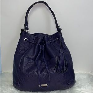 Coach Purple Pebbled Leather Bucket Bag # F27003